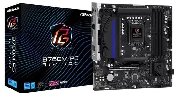 ASRock B760M PG Riptide Bundkort - Intel B760 - Intel LGA1700 socket - DDR5 RAM - Micro-ATX